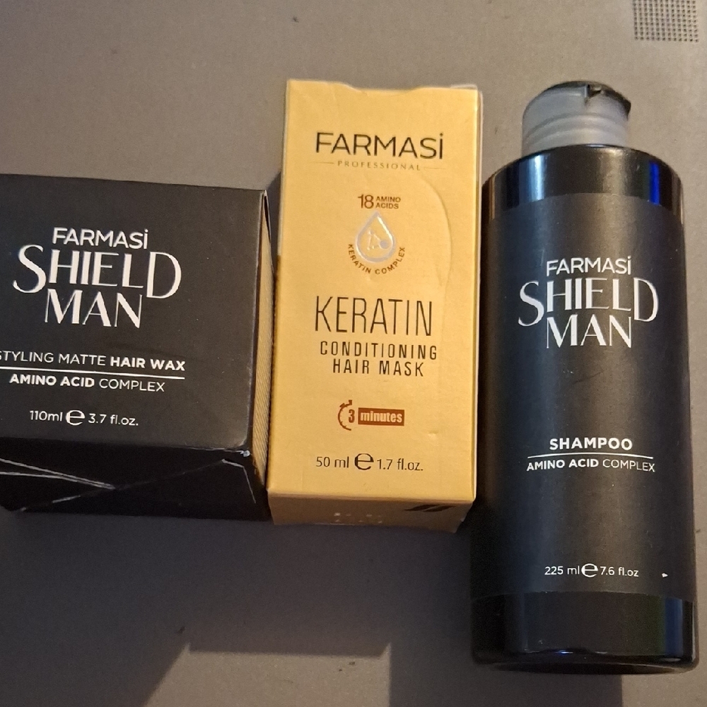 Farmasi Shield Man Shampoo and Hair Wax Set - Black and Gold